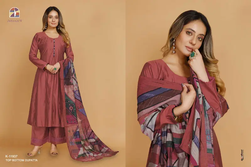 Aishani K 11932 To 12815 Dyed Anarkali Kurti With Bottom Dupatta Online Wholesale